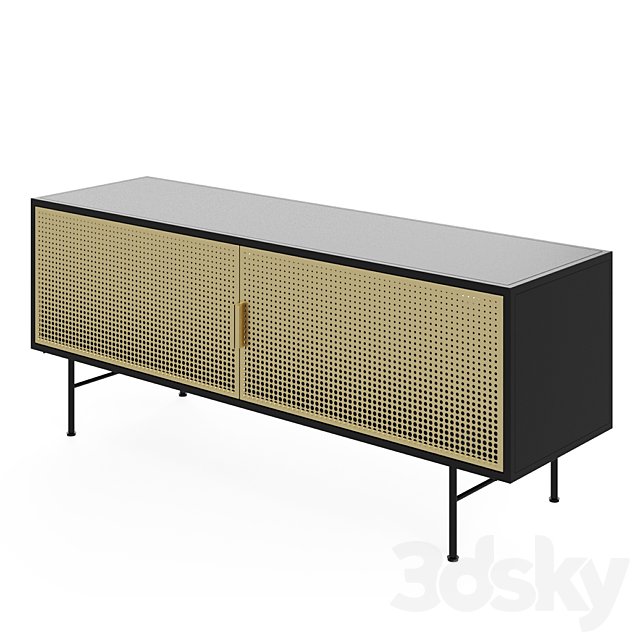 JAGGER black and gold metal TV cabinet 3DSMax File - thumbnail 2