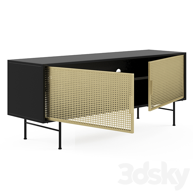 JAGGER black and gold metal TV cabinet 3DSMax File - thumbnail 4