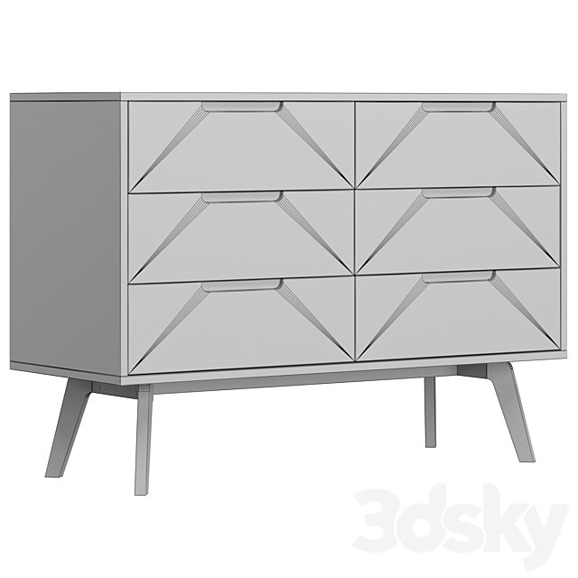 Jenson wide chest of drawers 3DS Max Model - thumbnail 3