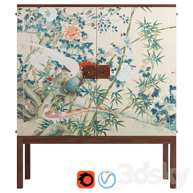 Josef Frank mahogany cabinet | Wallpaper Svenskt Tenn 3DSMax File - thumbnail 1