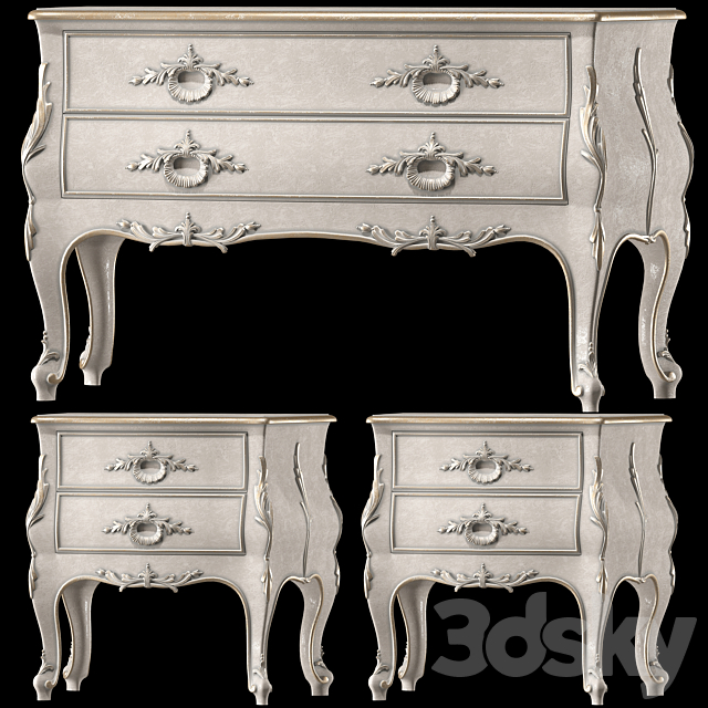 juliettesinteriors nightstand and dresser art JX0108 3ds Max - thumbnail 1