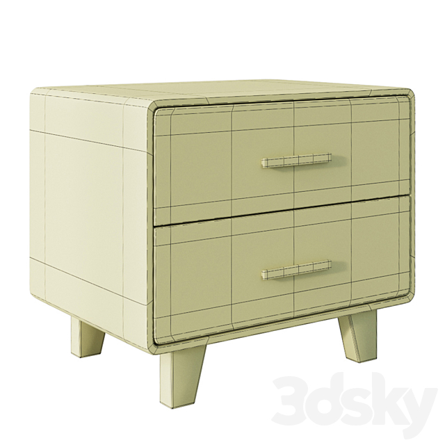 Juniper 2 Drawer Nightstand Black 3DSMax File - thumbnail 3