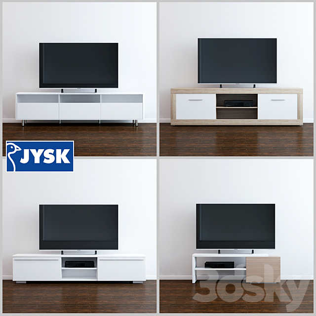 JYSK TV tables set 4 3ds Max - thumbnail 1