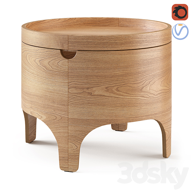 Kave Home Octavia bedside table 3ds Max - thumbnail 1