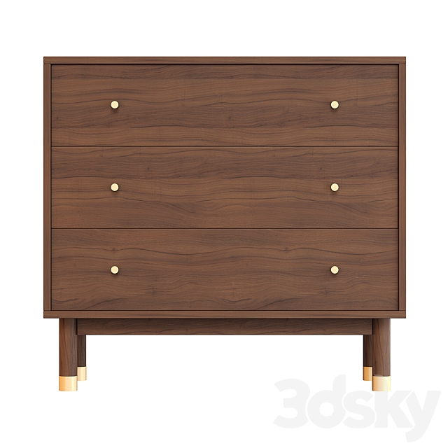 Lambro three-drawer chest of drawers by La Redoute 3ds Max - thumbnail 2