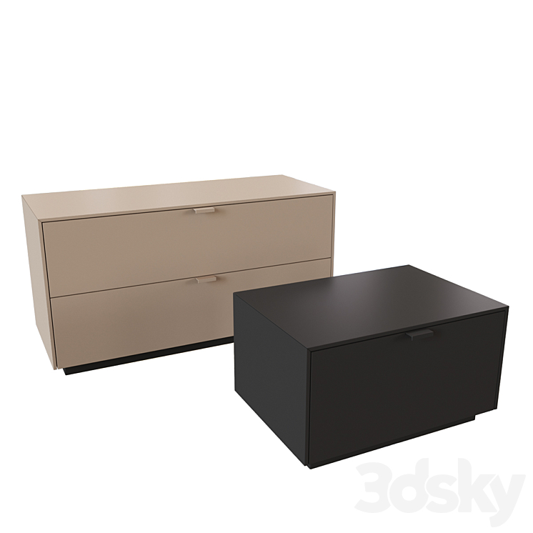 Lansot Folio Chest of Drawers and Bedside 3DS Max Model - thumbnail 2