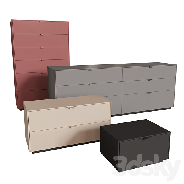 Lansot Folio Chest of Drawers and Bedside 3DSMax File - thumbnail 1