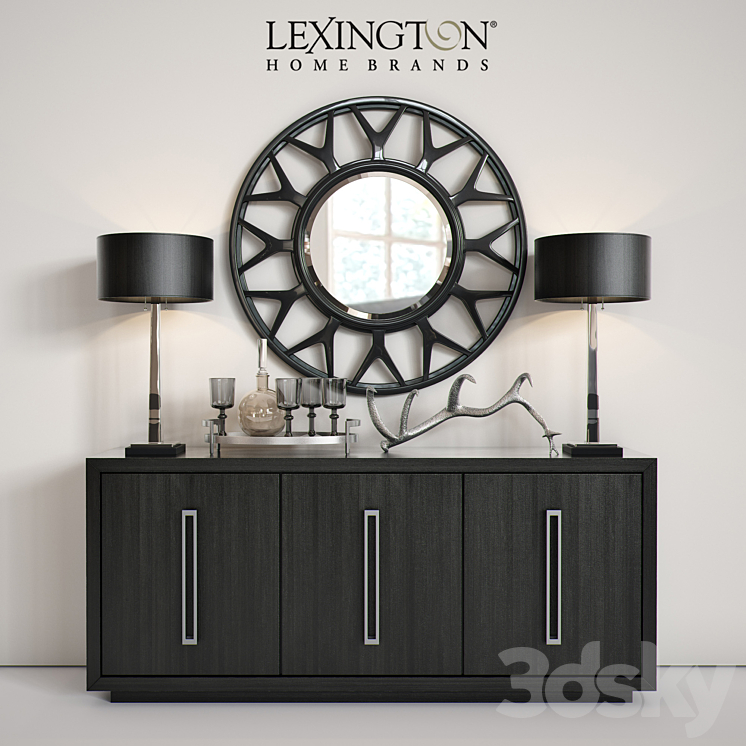 Lexington Targa Buffet & Esprit Round Mirror 3DS Max - thumbnail 1