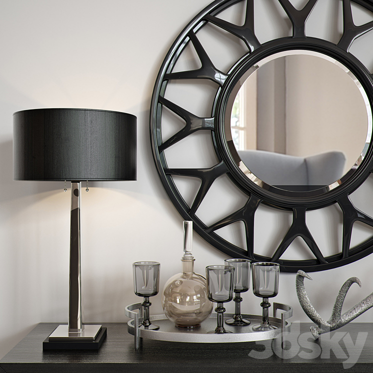 Lexington Targa Buffet & Esprit Round Mirror 3DS Max - thumbnail 2