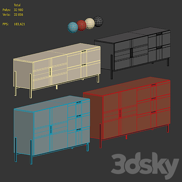 Liges cabinet Divan.ru 3DS Max Model - thumbnail 6