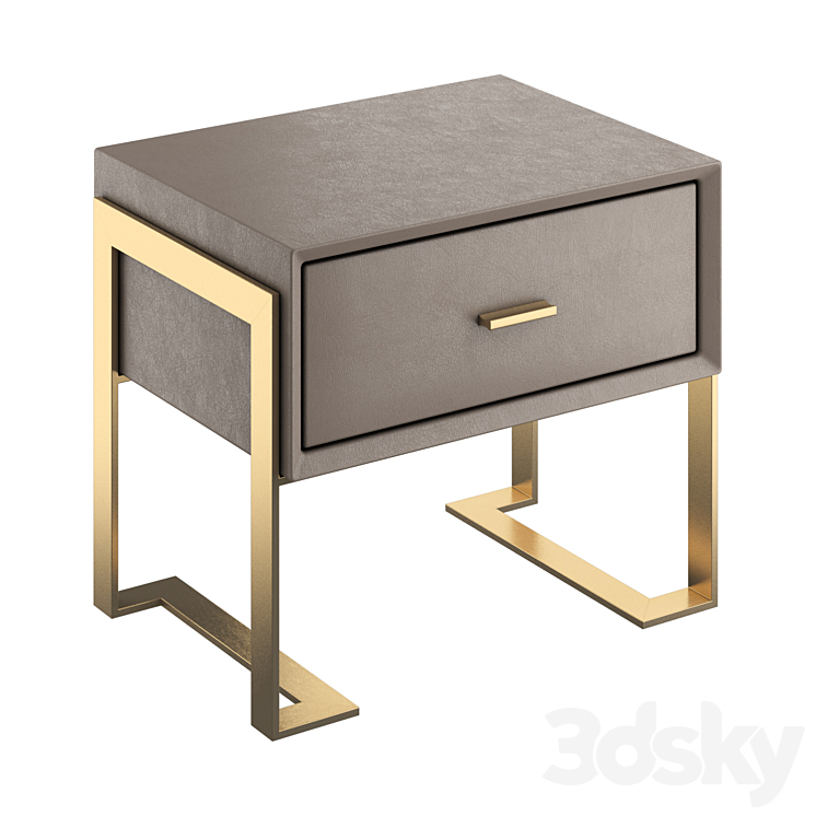 Light luxury bedside table 3DS Max Model - thumbnail 1