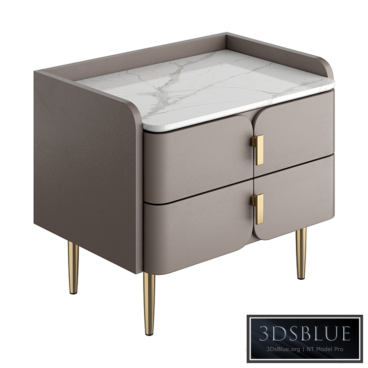 Light luxury bedside table 3DS Max - thumbnail 3