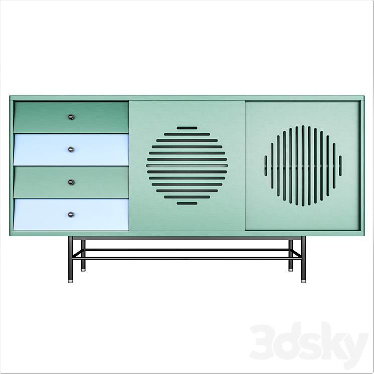 Light luxury modern sideboard 3DS Max - thumbnail 2