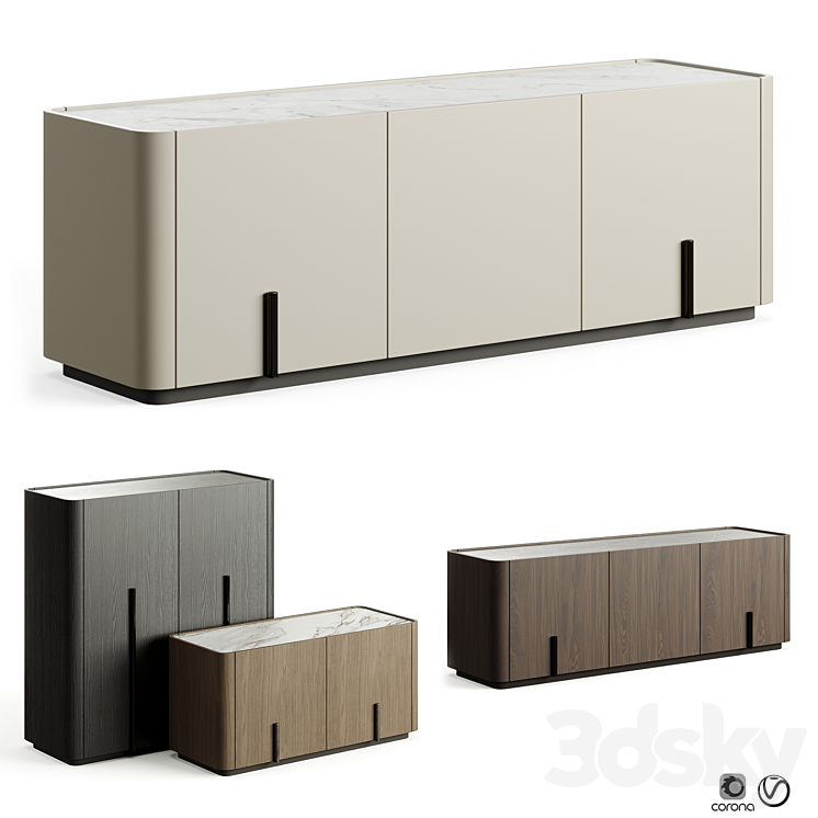 Liu Jo Caillou High Floor Cupboard with Plint 3DS Max - thumbnail 1