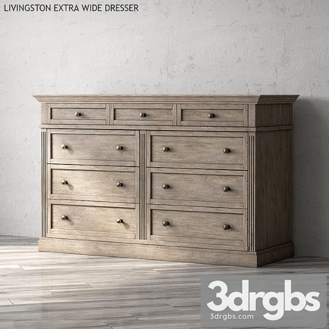 Livingston extra wide dresser 2 3dsmax Download - thumbnail 1