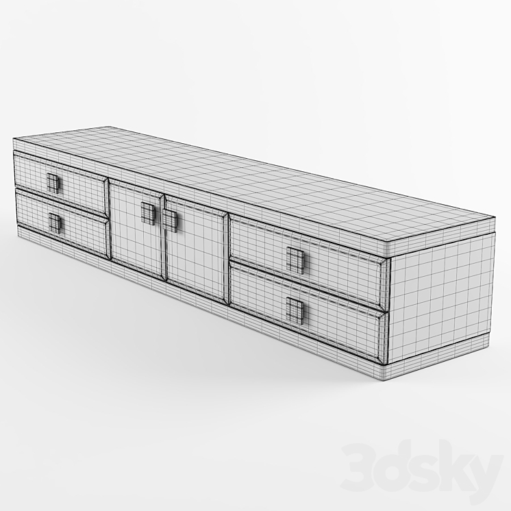 Longhi ASPEN Leather sideboard 3DS Max - thumbnail 2