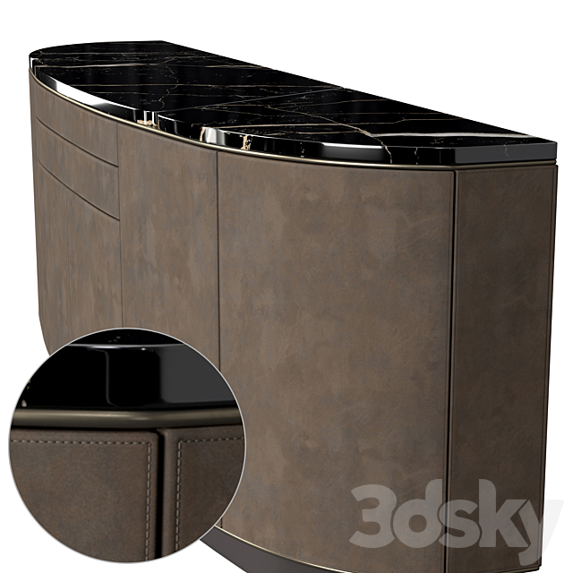 Longhi. Keope cabinet 3DS Max Model - thumbnail 2