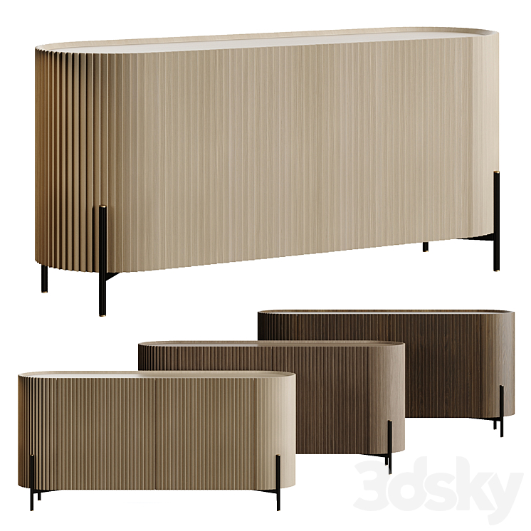 Lou Mindi Wood Sideboard 3DS Max Model - thumbnail 1