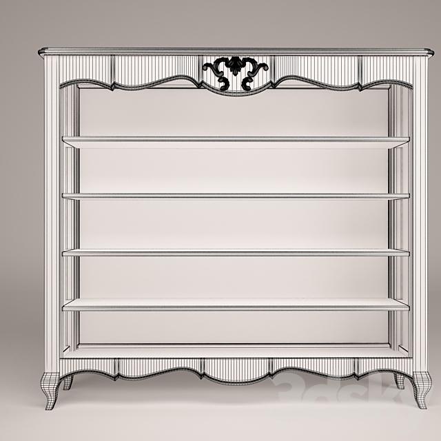 Louise French Bookcase 3DS Max Model - thumbnail 2