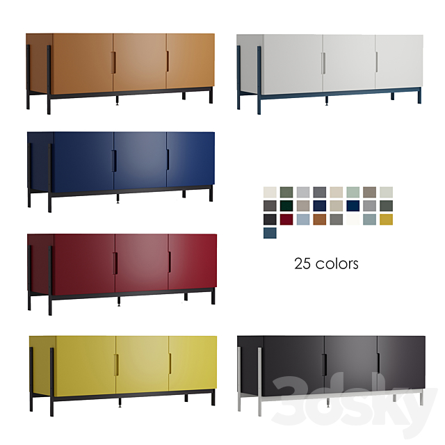 LOW RECTANGULAR FLOAT SIDEBOARD. Novamobili. 3DS Max Model - thumbnail 2