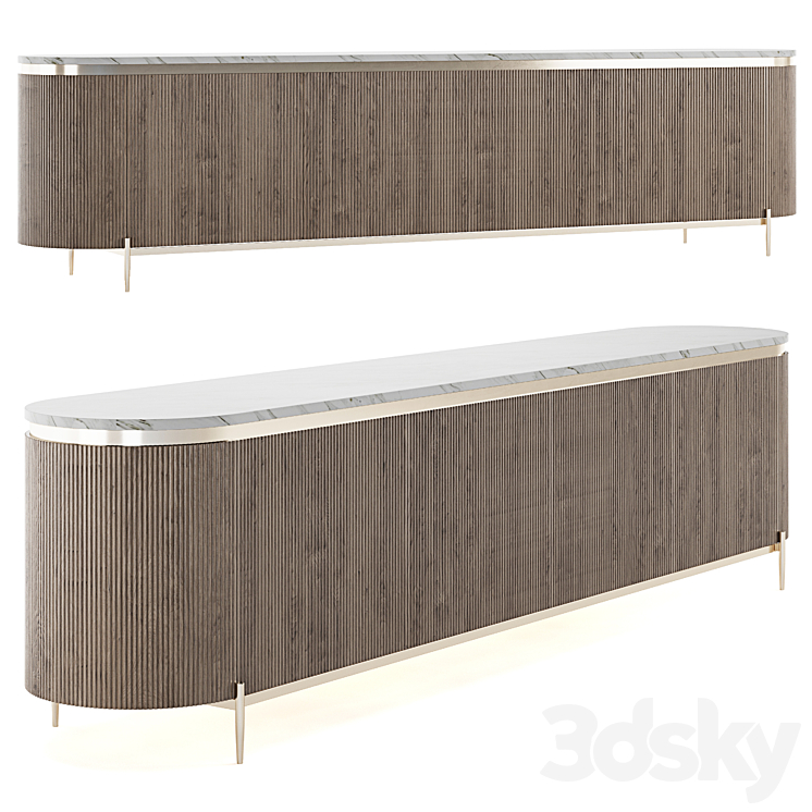 Low sideboard vintage style 3DS Max - thumbnail 1