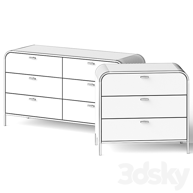 Lulu and Georgia Brooke Dresser Sideboard 3DS Max Model - thumbnail 3