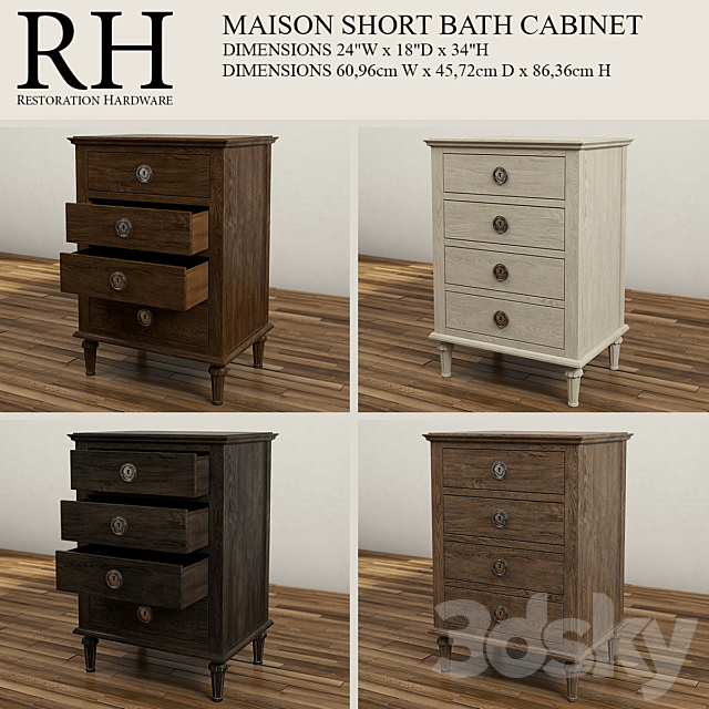 MAISON SHORT BATH CABINET 3DSMax File - thumbnail 1