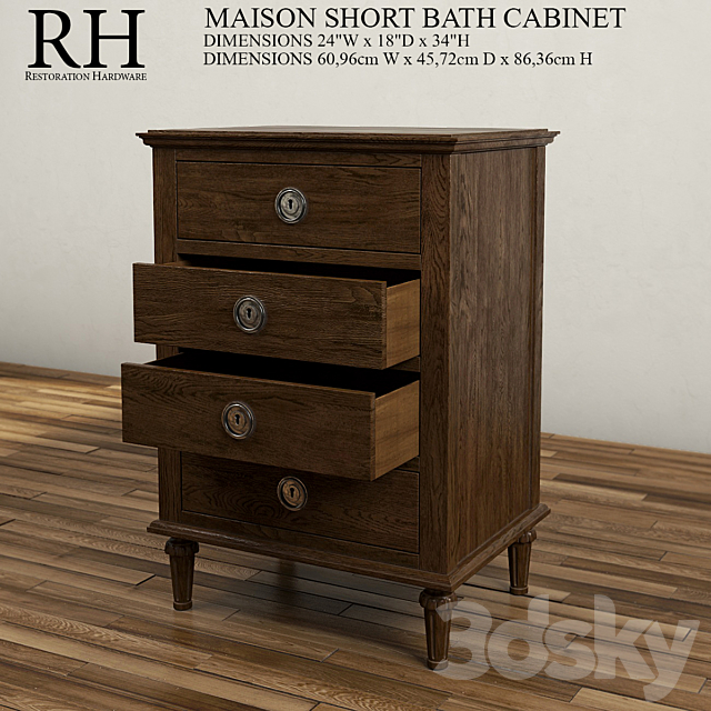 MAISON SHORT BATH CABINET 3DSMax File - thumbnail 3