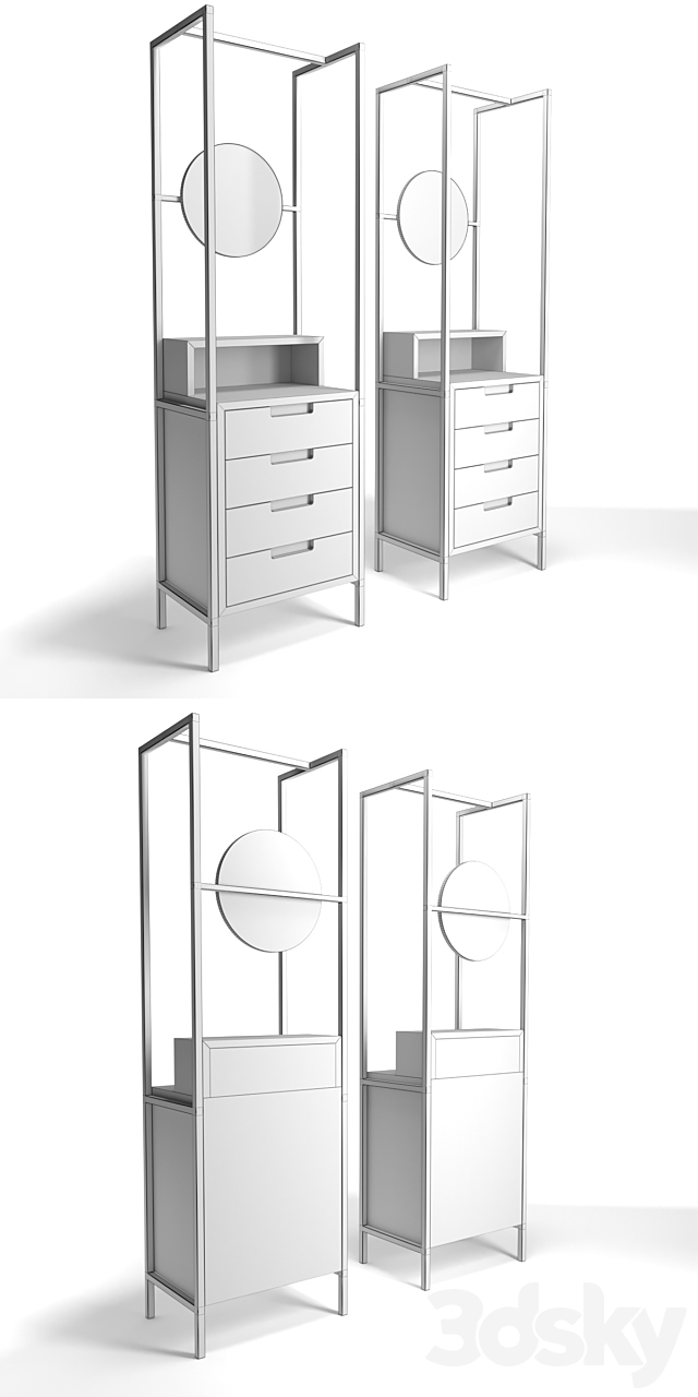 MannMade London Alexandra mirror drawers 3DS Max Model - thumbnail 3