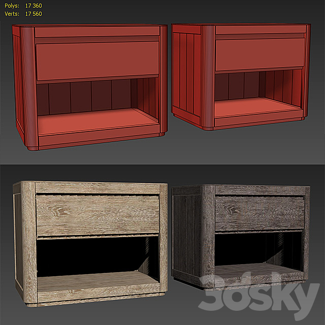 MARTENS 30in OPEN NIGHTSTAND 3DS Max Model - thumbnail 3