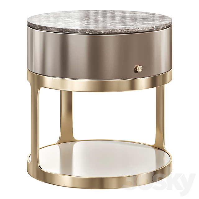 MEDALLION BEDSIDE TABLE by luxurylivinggroupv 3ds Max - thumbnail 1