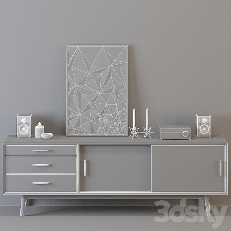 Media Console-West Elm 3DS Max - thumbnail 2