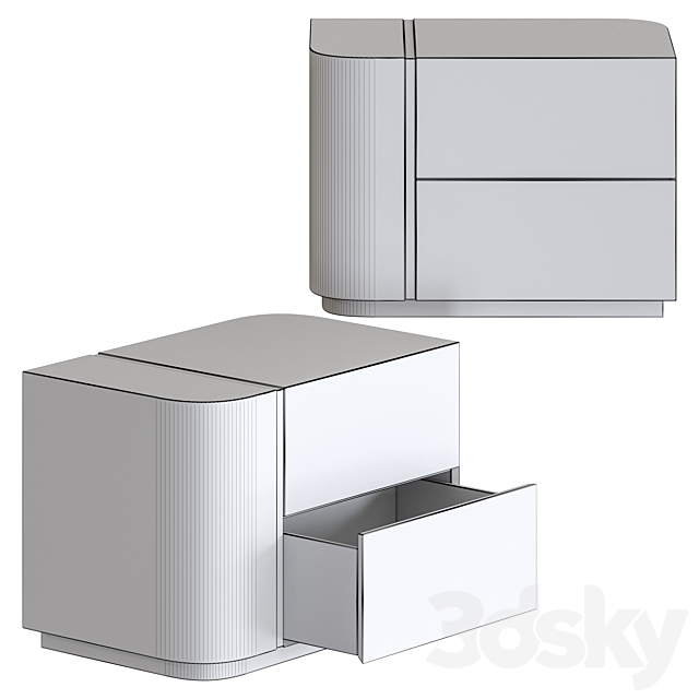 Meridiani Dimitri 70 Bedside Cabinet 3DS Max Model - thumbnail 2