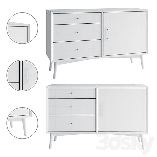 Mid-Century Media Console 3DSMax File - thumbnail 2