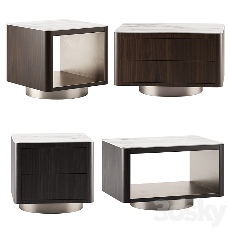 MILTON | Bedside tables By Minotti 3DS Max Model - thumbnail 3