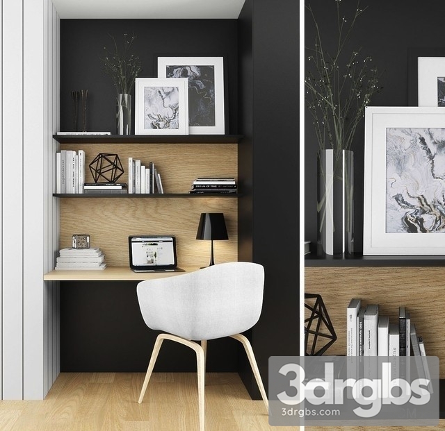 Mini Office Room 3dsmax Download - thumbnail 1