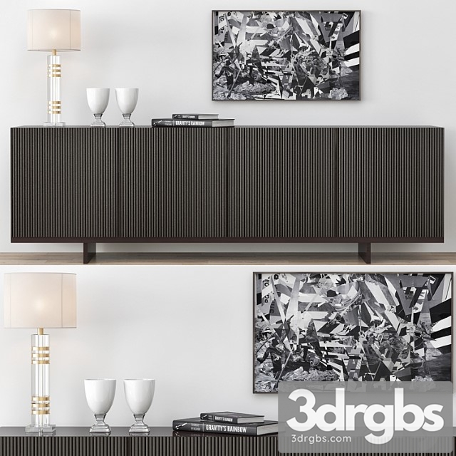 Minotti aylon sideboard with accessories 2 3dsmax Download - thumbnail 1