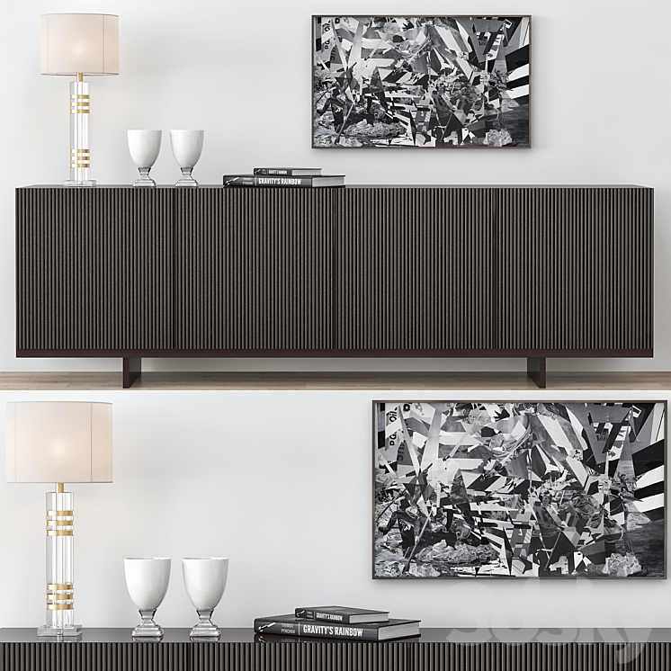 Minotti Aylon Sideboard with Accessories 3DS Max - thumbnail 1