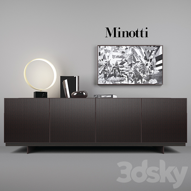 Minotti Aylon Sideboard with Accessories 3DSMax File - thumbnail 1