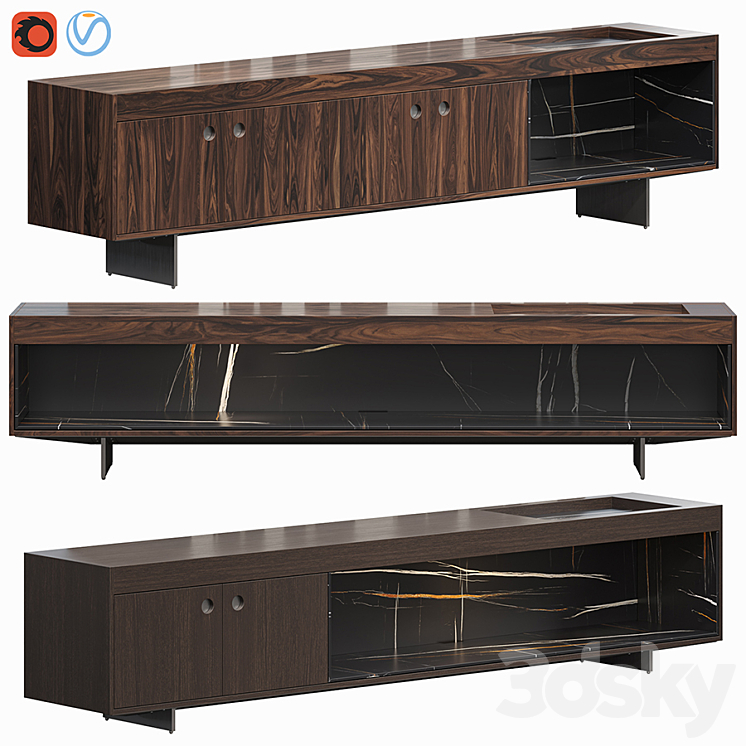 MINOTTI BOTECO HORIZONTAL SIDEBOARD 3DS Max - thumbnail 1