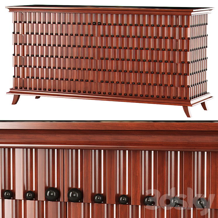 Minotti Collezioni chest of drawers \/ Wooden chest of drawers 3DS Max - thumbnail 1