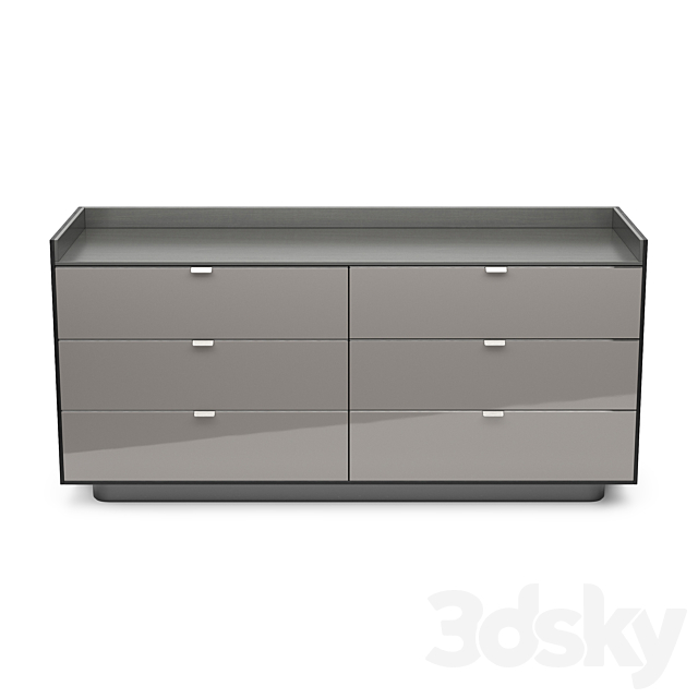 Minotti Darren Chest With 6 Drawers 3DS Max Model - thumbnail 2