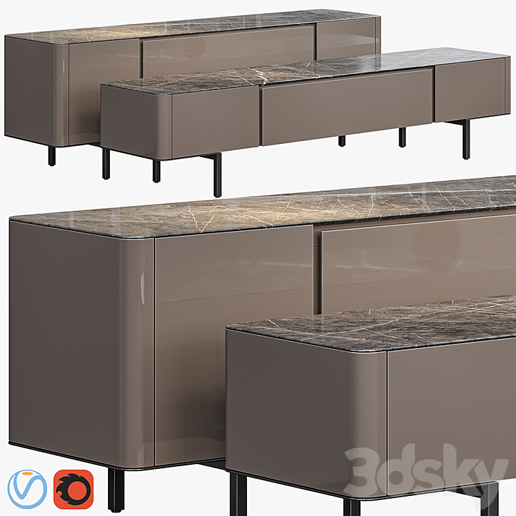 Minotti Lou Sideboard 2020 3DS Max Model - thumbnail 1