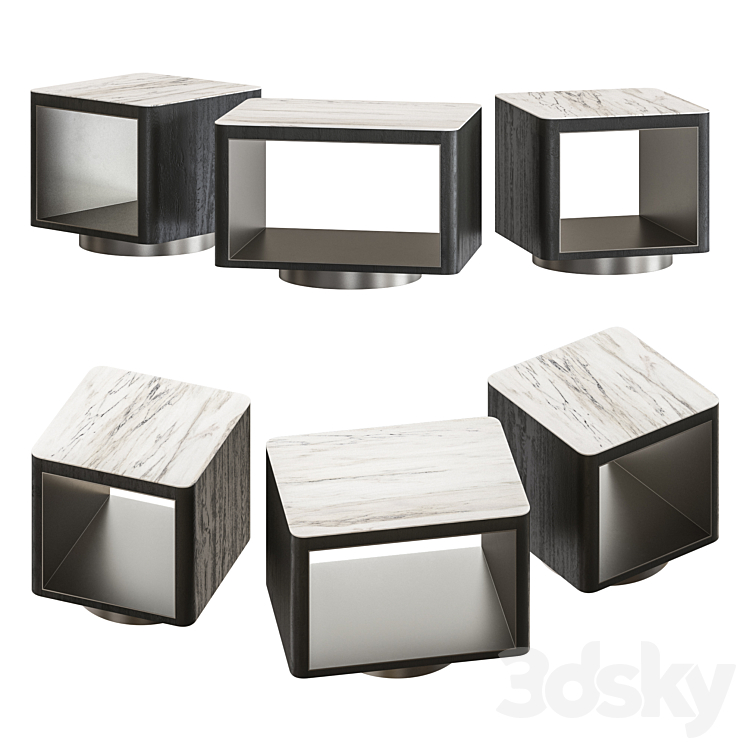 Minotti Milton Bedside Tables 3DS Max - thumbnail 1