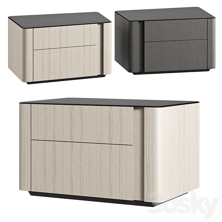 Minotti nightstand LOU 3DS Max Model - thumbnail 1