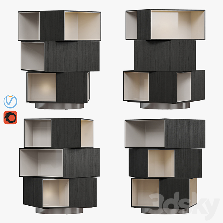 MINOTTI PAGE BOOKCASE 3DS Max - thumbnail 1