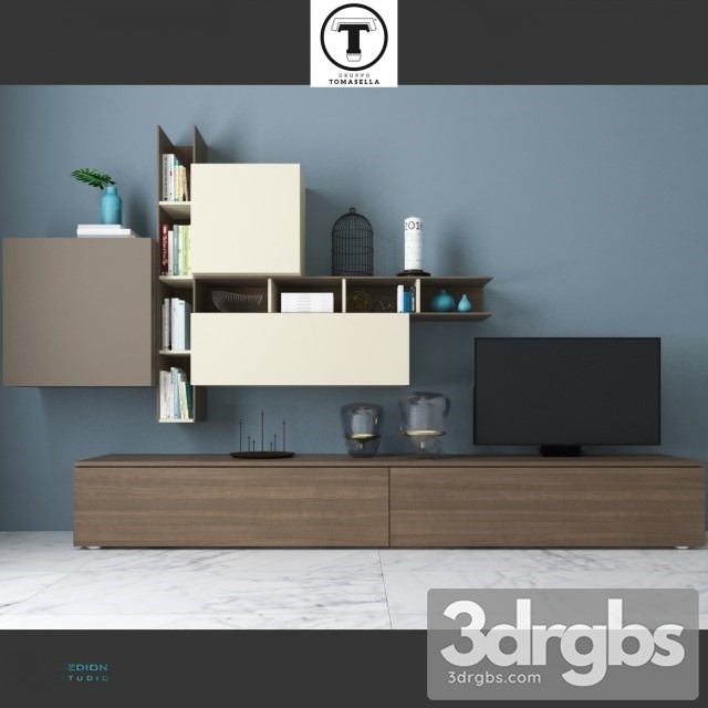 Moderm TV Wall 3dsmax Download - thumbnail 1