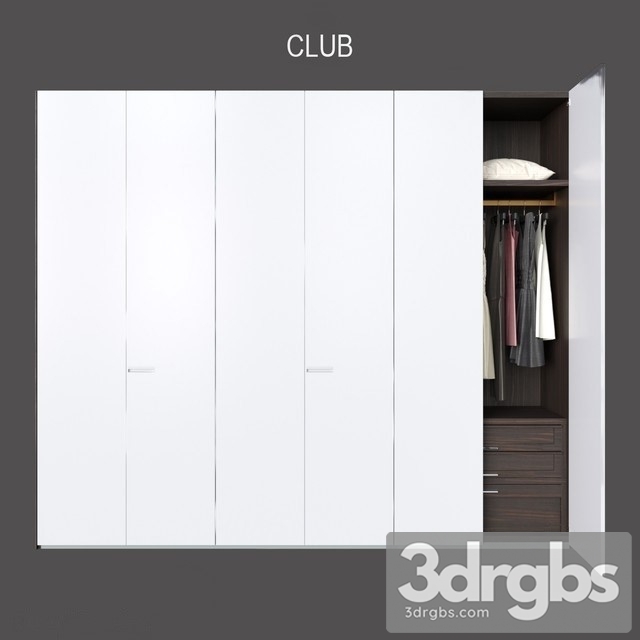 Moderm White Wardrobe 3dsmax Download - thumbnail 1