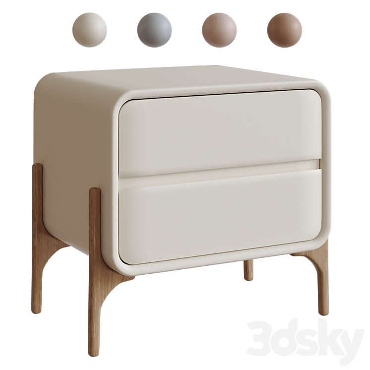 Modern Nightstand 3DS Max Model - thumbnail 1