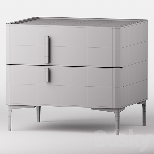 Modern Nightstand with Drawers 3ds Max - thumbnail 3